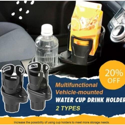 Car carbon fiber beverage holder, multi-function adjustable ashtray cup holder, rotating coaster modified water P0G7