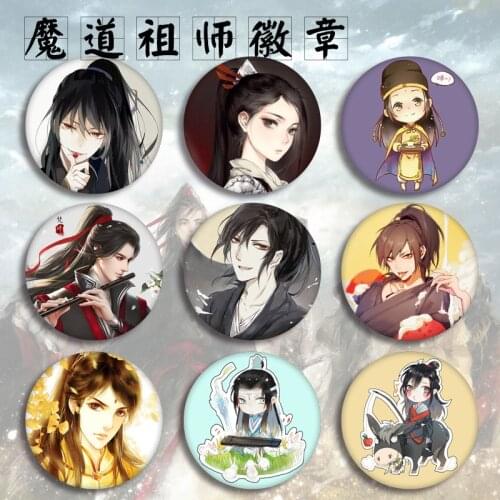 New Mo Dao Zu Shi Figure Model Brooch Pins Broches Round Tinplate Badge Fans Gift Children Toy