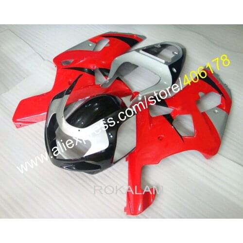 GSXR 600 750 2001 2002 2003 Fairing Set For Suzuki GSXR600 750 K1 Red Silver Black ABS Fairing Kit (Injection Molding)