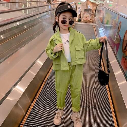New 2020 Autumn Girls Clothes Outfits Casual Solid Color Jackets Outerwear+Pants 2Pieces/Set Fashion Baby Girl Clothing Set