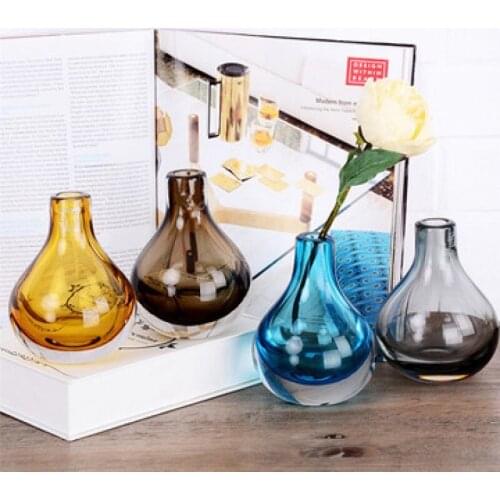 Creative simple colorful translucent crystal spherical vase home Wedding decoration color Plant Holder Desktop Terrarium