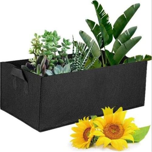 Plant Bags 2pcs/set Square Flower Vegetable Plant Fabric Flower Bag Planter Pot Growing Garden Bed Yard