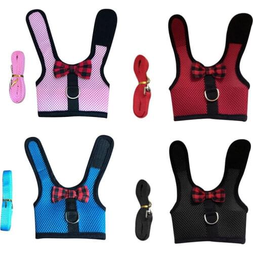 Cat And Dog Adjustable Harness Vest Mesh Suitable For Outdoor Small Pet Walking Leash Rabbit Harness Cute Collar Pet Supplies