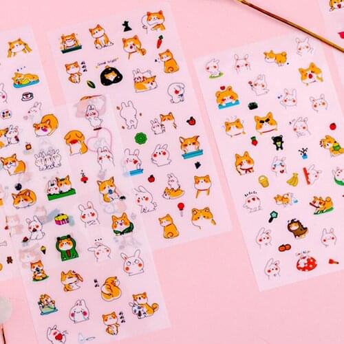 6pcs/pack mini Creaive Cartoon PVC Sticker DIY Diary Gift Decoration Cute Stickers Scrapbooking Label Student Girl Gift