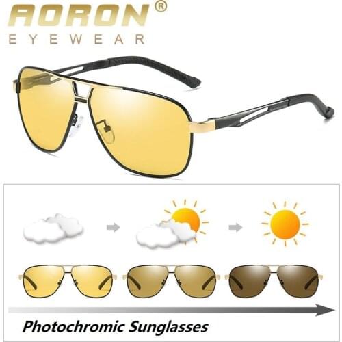 AORON Photochromic Sunglasses Polarized Men Sunglasses Day&Night Vision Women Driving Glasses Oculos zonnebril mannen