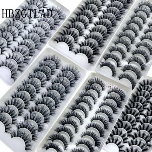 2021 New 10 pairs 3D Mink Eyelashes Natural False Eyelashes Lashes Soft Fake Eyelashes Extension Makeup Tools Wholesale