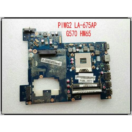 LA-675AP for Lenovo G570 NOTEBOOK PIWG2 LA-675AP Laptop Motherboard Mainboard HM65 DDR3 Socket PGA989 tested working