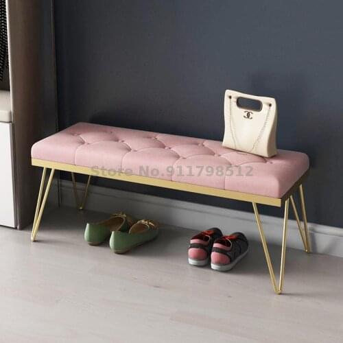 Shoe changing stool Home entrance light luxury can sit on shoe stool Nordic fitting room bench clothing store sofa footstool
