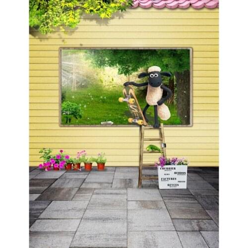 TR Sunshine Green Forest Window Nature View Photo Backdrops Leaves Branch Flower Garden Yard Children Baby Kids Backgrounds Prop