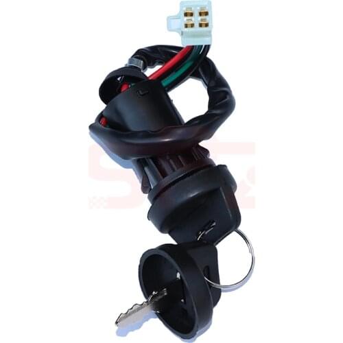 Universal 4 Wires 2 Ignition Keys Start Switch Door Lock Key Motorcycle Accessories for ATV Go Kart Motorcycle