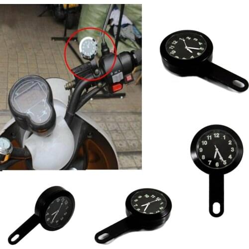 1pc Universal Motorcycle ATV Timetable Handlebar Clock Watch Black 6mm Waterproof Accessories For Kawasaki Suzuki Yamah-a