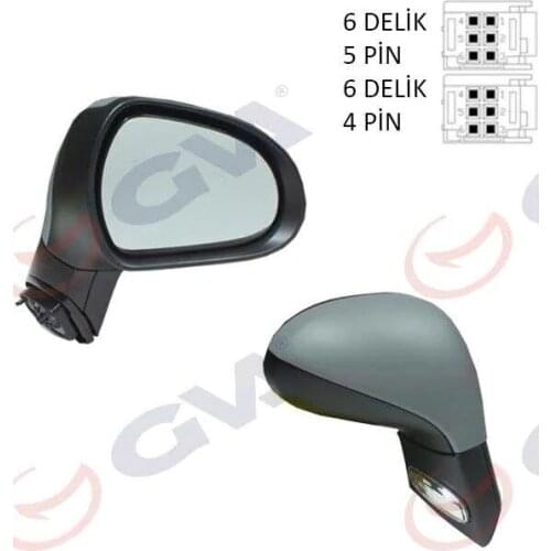 EXTERIOR REAR VIEW MIRROR ELECTRIC RIGHT 207 2004- (SİNYALLİ-in-FLOCKLINED 446632166