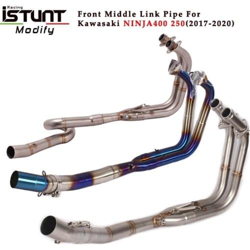 Slip On For Kawasaki NINJA400 250 NINJA250 400 2017 2018 2019 2020 Motorcycle Exhaust System Escape Modified Front LInk Pipe