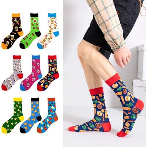 Funny Men Women Fashion Harajuku Comfortable Lovely Art With Food Vegetable Sushi Pizza Mens And Womens Happy Socks