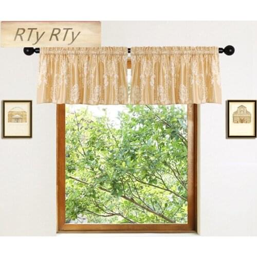 2 Pieces Curtains Valance for Living Room Luxury Window Curtains for Kitchen Short Valances for Bedroom(Rod Pocket)