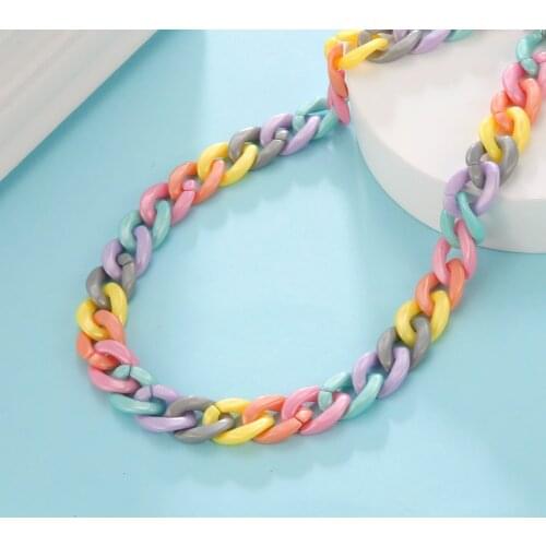 Sipuris Acrylic Necklace Multiple Colors Fashion Choker Necklace For Women Chain Punk Goth Statement Jewelry Boho Accessories