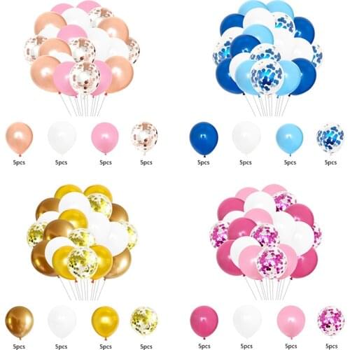 1 Set Metallic Confetti Air Balloons With Ribbon Birthday Party Helium Balloon Decorations Wedding Festival Balon Party Supplies