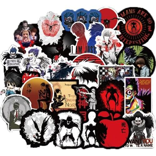 50Pcs Anime Death Note Waterproof PVC Stationery Sticker Luggage Laptop DIY Graffiti Skateboard Children Toy Sticker