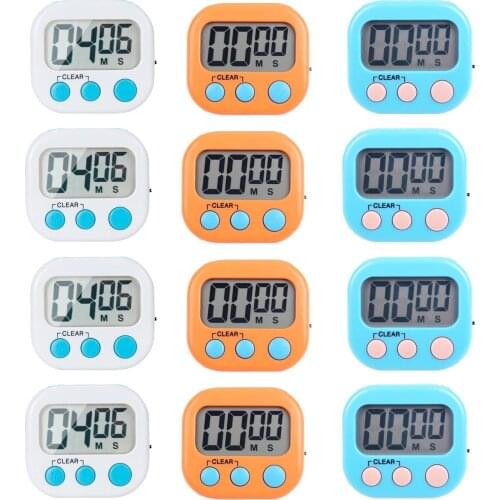 12pcs Kitchen Timer Magnetic Cooking Timer with ON/OFF Switch Alarm Sound Support Count Up Countdown Large screen