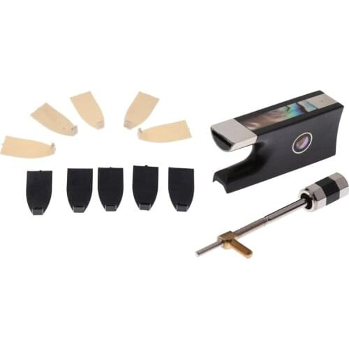 2x Replacement Violin Bow Frog for 4/4 Size Violin+10x Violin Cello Bow Tips