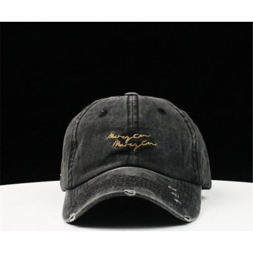 2019 Retro Letter Embroidery Cotton Baseball Cap Adjustable Snapback Cap for Men and Women 240