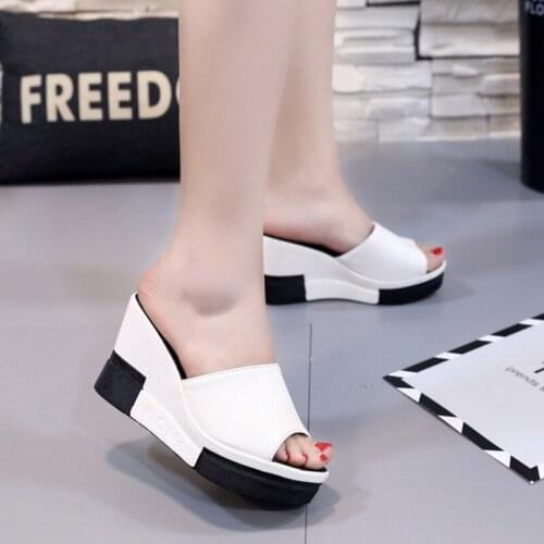 2020 Female Slippers Summer Fashion Wear Room With All-match Muffin Bottom Slope Sexy Thick Soled Sandals Tide Shoes Woman