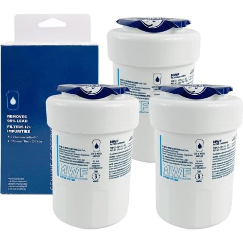 3 PACK OF Refrigerator Water Filter Cartridge Replacement for GE SmartWater MWF, MWFA, MWFP, GWF, GWFA, Kenmore 9991, 46-9991