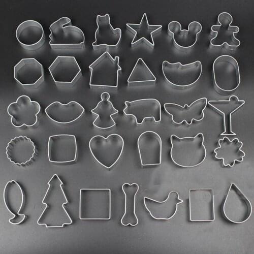 31pcs/set Baking Aluminum Moon Pig Duck Mixed Shape Cutter Mold For Party Set Cookie Accessories Metal