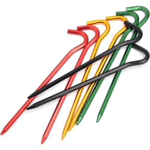 5Pcs/bag Outdoor Picnic Camping Fishing Canopy Ground Pin HookPortable Aluminum Alloy Tent Pegs Stakes Nails Camping Tent Tools