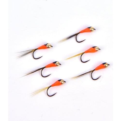 6PCS Quick Sink Fly Fishing Lures Tungsten Nymph Beadheads Fly Trout Grayling Trout Fishing