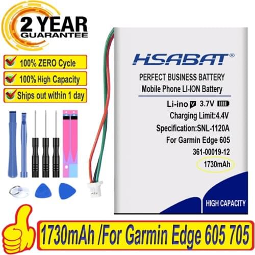 Top Brand 100% New 1730mAh 361-00019-12 Battery for Garmin Edge 605 705 / Edge 705 GPS Batteries + free gfit