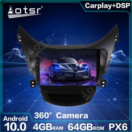For Hyundai Elantra 2010-2013 Android Radio Car GPS Navigation Auto Stereo Head Unit Android 10.0 4GB+64GB6 Car Radio Multimedia