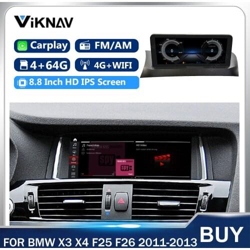 8.8 Inch Android Car Multimedia Player for BMW X3 X4 F25 F26 2011 2012 2013 Autoradio GPS Navigation HD IPS Screen Head unit