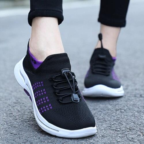 Brand Sneakers Women Running Shoes Elastic Band Design Sock Platform Sport Shoes Outdoor Gym Shoes Ladies Footwear Casual Flats