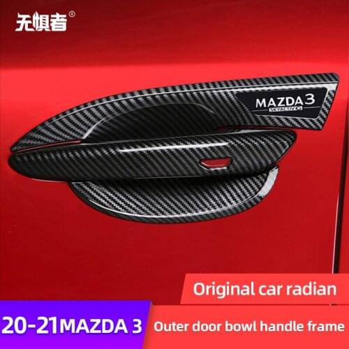 For Mazda3 Mazda 3 2020 2021Car Styling Inner Door Handle Cover Door Bowl Frame Trim Sticker Accessories Blade door bowl