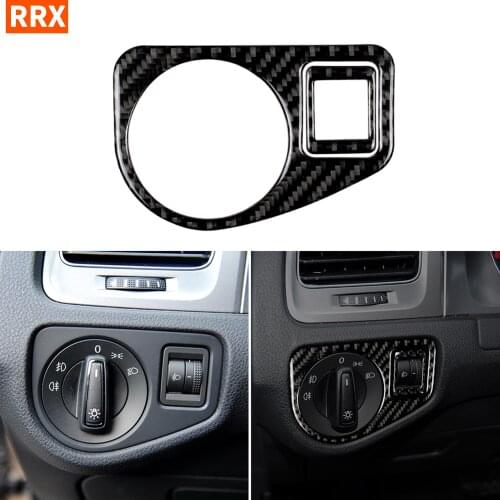 For VW Golf 7 GTI R GTE GTD Mk7 2013-2017 Carbon Fiber Headlight Switch Button Switch Cover Sticker Trim Car Accessories
