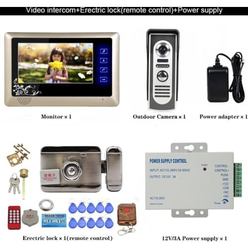 Free Shipping Household of Seven Inches of Cable Yituo One Color Visual Intercom Doorbell Type Villa Building Intercom Telephone