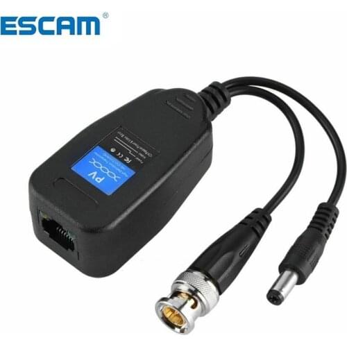 ESCAM Dc-8mhz Passive CCTV Coax Bnc Video Power Balun Transceiver To Rj45 Connector 1 pair (2 pcs)