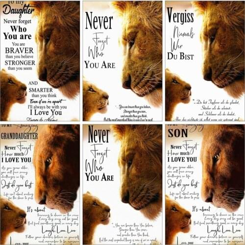 EverShine 5D DIY Diamond Mosaic Lion Needlework Diamond Painting Animal Cross Stitch Kits Bead Embroidery Set Home Decor