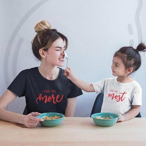 Mother Daughter T Shirt Mommy And Me Outfits Mom Girl Clothes Set Family Clothing Sets Women Tee Shirt Kids Baby Summer Tops