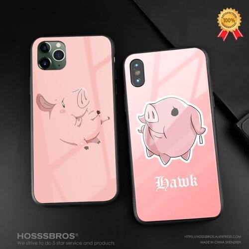 Hawk Nanatsu no Taizai anime pink cute Soft Silicone glass Phone Case Cover Shell For iPhone 6 6s 7 8 Plus X XR XS 11 Pro MAX