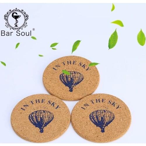 Bar Soul Cocktail Coaster cork coaster Cocktail Decoration Leather Saucer Creative Drink Coasters Bar Tools Frosted Style