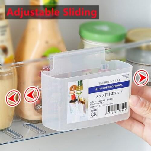 Refrigerator Seasoning Storage Box Hanging Kitchen Goods Sauce Bag Rack Fridge Side Door Debris Sorting Organizer Holder Shelf