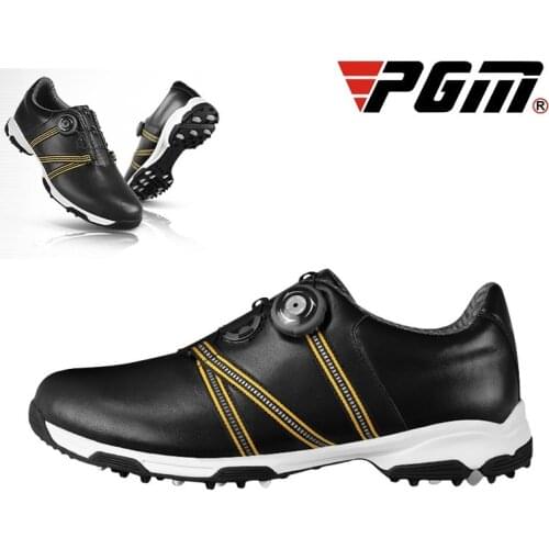 PGM Golf Shoes Men Waterproof Breathable Golf Shoes Rotating Knobs Buckle Slip Resistant Sports Sneakers Outdoor Golf Trainers