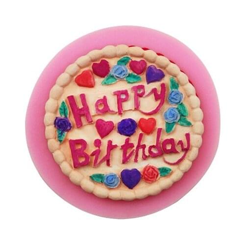 Lace round happy birthday fondant silicone mold Cake DIY Baking Decorating Chocolate Mould Moon cake handmade soap mold