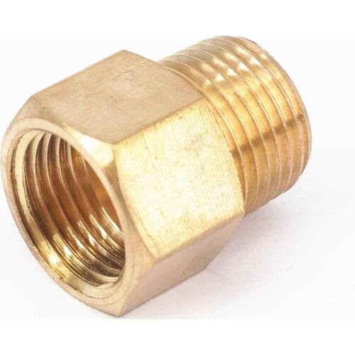 1/2" NPT Male x 1/2" NPT Female Brass Pipe Fitting Connector Adapter For Pressure Gauge Air Gas Fuel Water Pressure 229 PSI