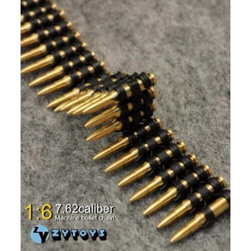 Metal Machine Bullet Chain1/6 ZY Toys 50PC Caliber DIY Fit 12" Figure Model