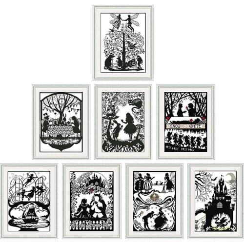 Embroidery set Fairy Tale Counted Cross Stitch Kits Needlework-Crafts 14 ct 11ct Printed Canvas Color DIY Pattern Handmade Decor