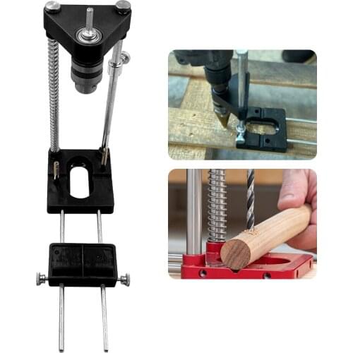 Drill Guide Woodworking Locator Kit Adjustable Drilling Guide Hole Puncher Positioner for Wood Bench Drill Press Machine