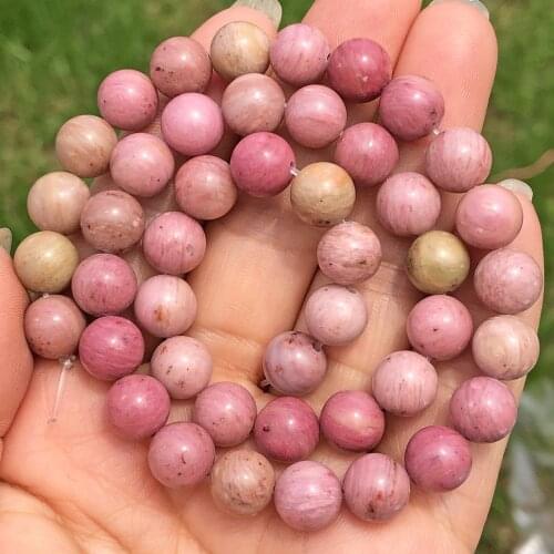 Natural Stone Red Rhodochrosite Beads Smooth Round Loose Spacer Beads For Jewelry Making 4/6/8/10/12mm DIY Bracelet Necklace 15"